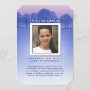 Memorial Card Winterbaum - Kreuz - Vielen Dank zur Einladung