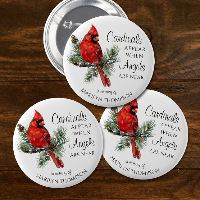 Memorial Cardinals Appear When Angels Are Near Button (Von Creator hochgeladen)