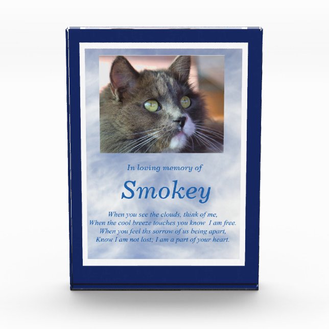 Memorial Cat Pet Custom Foto and Name Spiritual (Vorderseite)