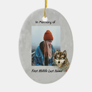 Memorial Christlich Keepake Watercolor Wolf Tier Keramik Ornament