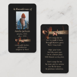 Memorial Christlich Memory Card Musikgitarre Visitenkarte