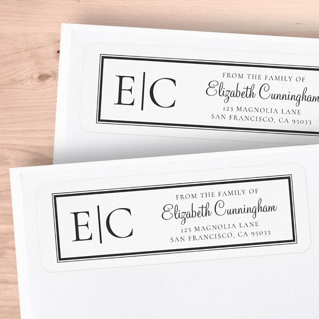 Memorial Classic Simple Monogram Rücksendeadresse (Von Creator hochgeladen)