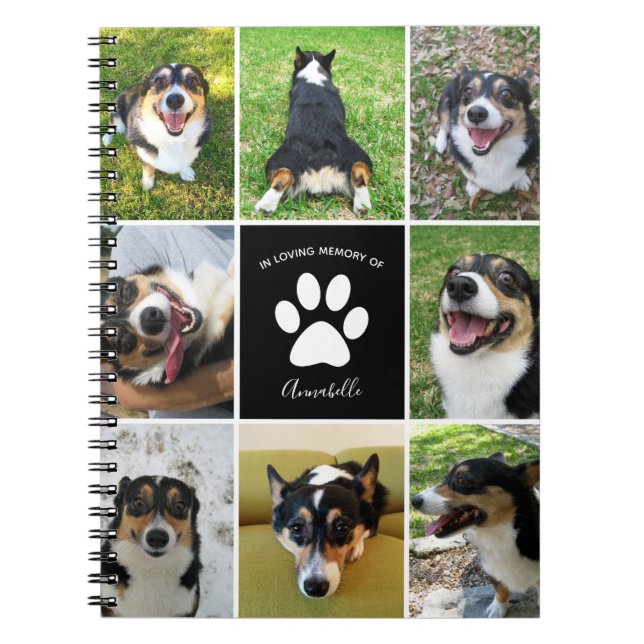 Memorial Custom Dog 8 FotoCollage Notizblock (Vorderseite)