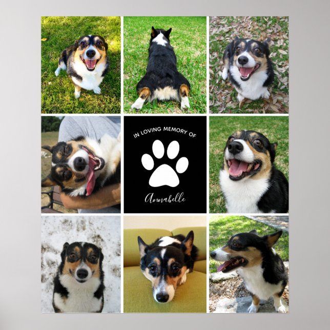 Memorial Custom Dog 8 FotoCollage Poster (Vorne)