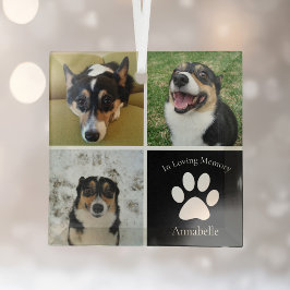 Memorial Custom Dog Foto Collage Weihnachten Ornament Aus Glas