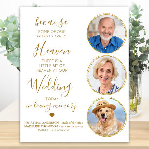 Memorial Custom Gold 3 Foto Heaven Gedicht Poster