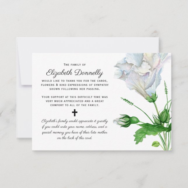 Memorial Dankeschön | Beerdigungsgedächtnis beibeh Dankeskarte (Vorderseite)