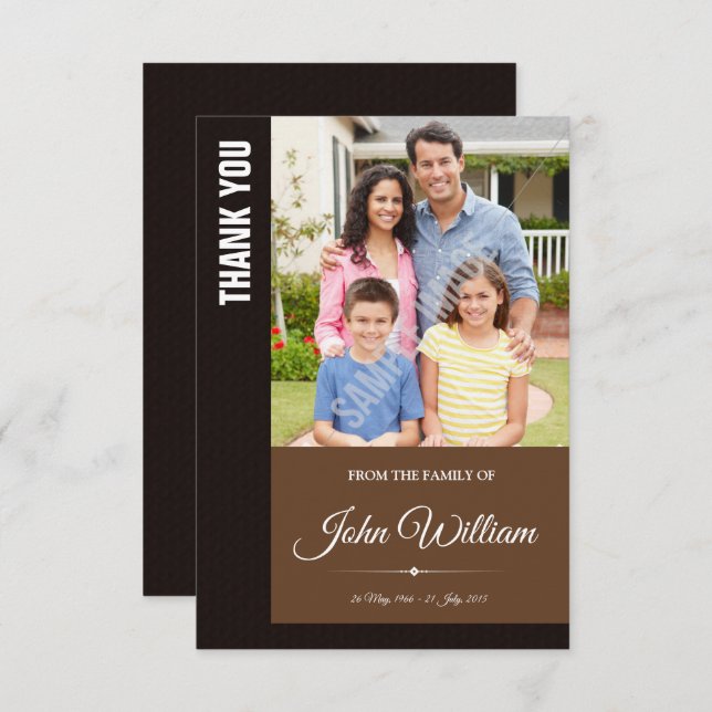 Memorial Dankeschön Fotokarte Einladung (Vorne/Hinten)