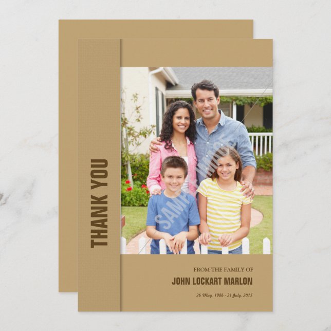 Memorial Dankeschön Fotokarte Einladung (Vorne/Hinten)