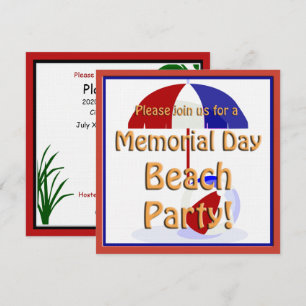 Memorial Day Beach Party Einladung