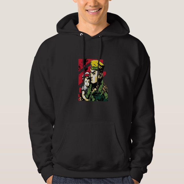 Memorial Day Commemoration Retro Soldier Dad With  Hoodie (Vorderseite)