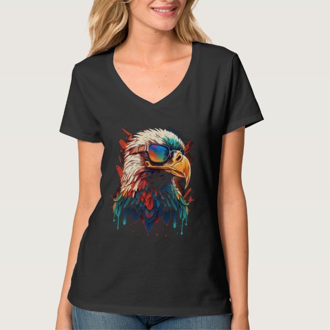 Memorial Day Eagle Wearing Sunglasses American USA T-Shirt (Vorderseite)