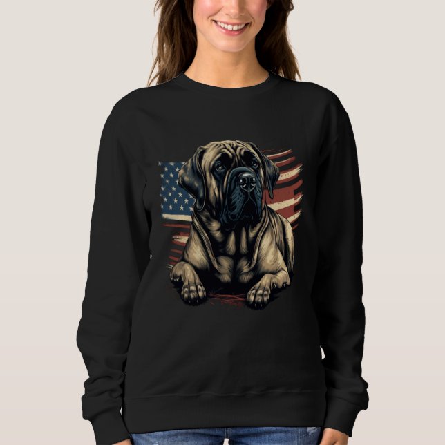 Memorial Day English Mastiff American Flag USA 4th Sweatshirt (Vorderseite)