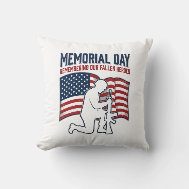 Memorial Day Fallen Heroes Patriotic Soldier Shirt Kissen (Vorderseite)