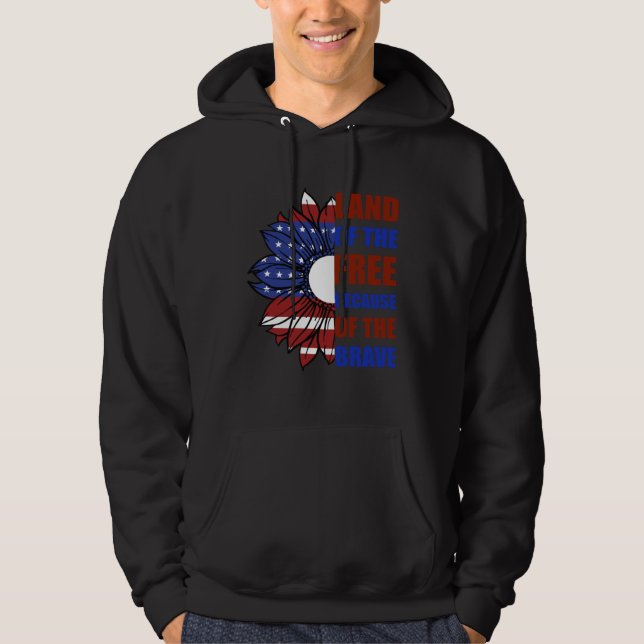 Memorial Day Land Of The Free Because Of The Brave Hoodie (Vorderseite)