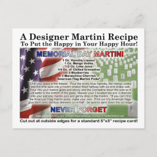 Memorial Day Martini Rezept Karte Postkarte