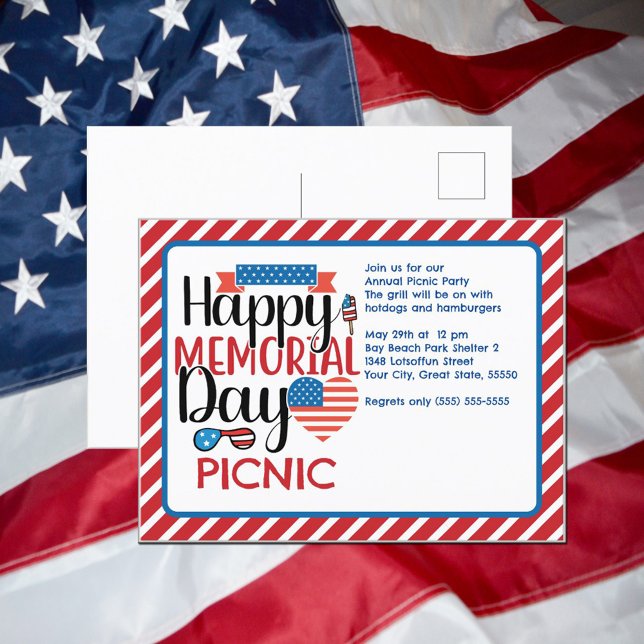 Memorial Day Picnic Family Cookout Postkarte (Von Creator hochgeladen)