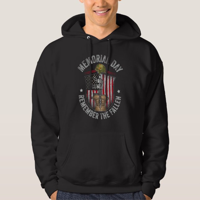 Memorial Day Remember The Fallen Veterans Day Vete Hoodie (Vorderseite)