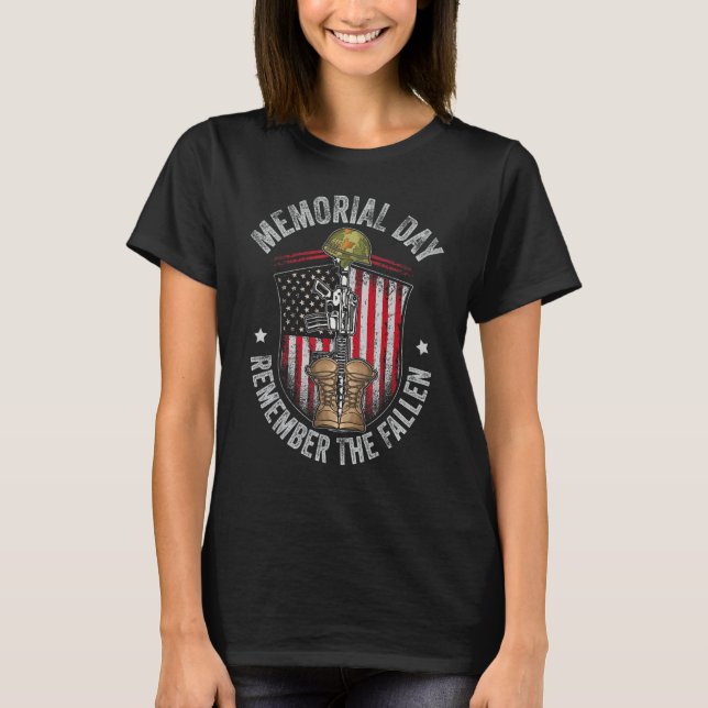 Memorial Day Remember The Fallen Veterans Day Vete T-Shirt (Vorderseite)