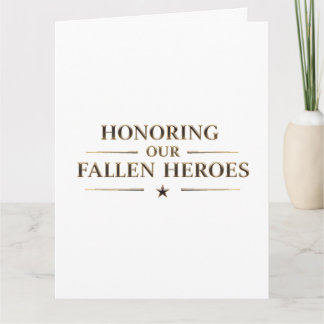 Memorial Day / Tarjeta Honoring Our Fallen Heroes Karte