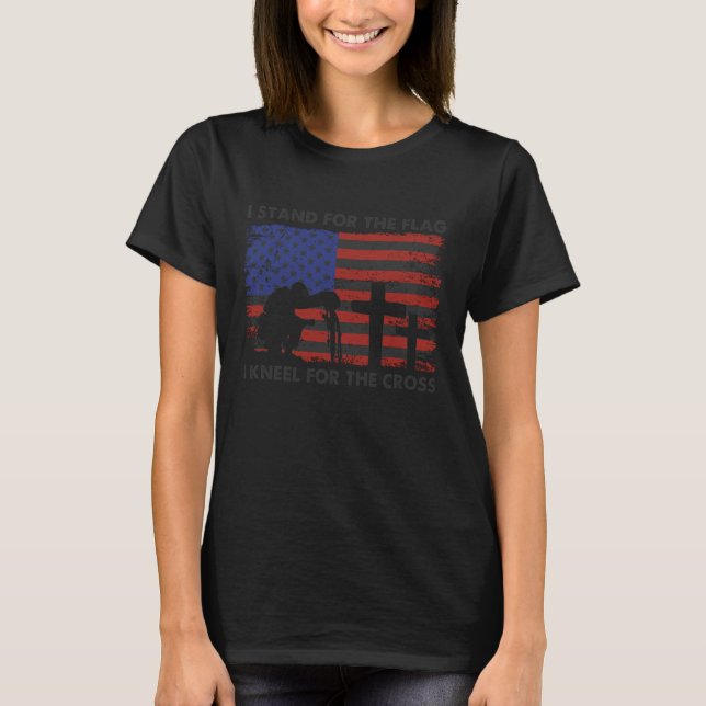 Memorial Day Veteran Stand For The Flag Kneel For  T-Shirt (Vorderseite)