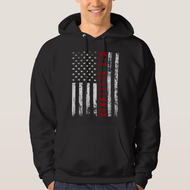 Memorial Day web developer usa flag Hoodie (Vorderseite)
