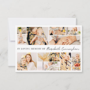 Memorial Einfache Minimalistisch Moderne 10 FotoCo Dankeskarte