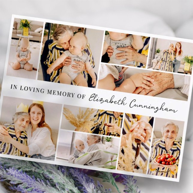 Memorial Einfache Minimalistisch Moderne 10 FotoCo Postkarte (Von Creator hochgeladen)