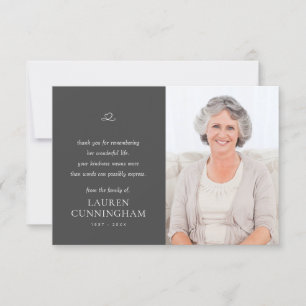 Memorial Einfaches Minimalistisches modernes Foto Dankeskarte