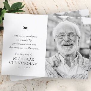 Memorial Einfaches Minimalistisches modernes Foto Dankeskarte