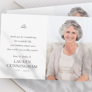 Memorial Einfaches Minimalistisches modernes Foto Dankeskarte