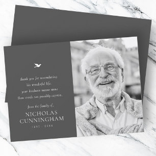 Memorial Einfaches Minimalistisches modernes Foto Dankeskarte