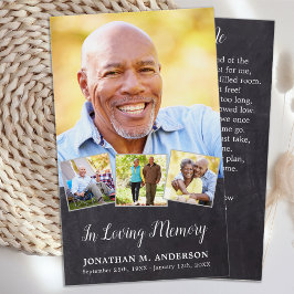 Memorial Elegante 4 Picture Beerdigung Gebetskarte