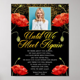Memorial Elegante Rote Rosen Beerdigung Gedicht Ze Poster