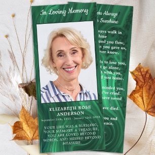 Memorial Emerald Green Beerdigung Gebet-Karte Foto