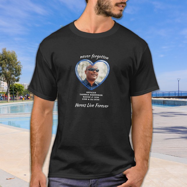 Memorial EOW Custom Heart Foto T-Shirt (Von Creator hochgeladen)