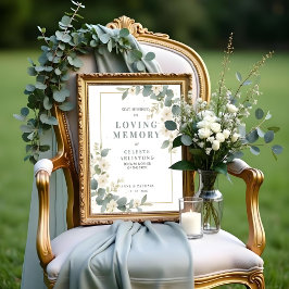 Memorial Exquisite Flowers & Eucalyptus Wedding Poster