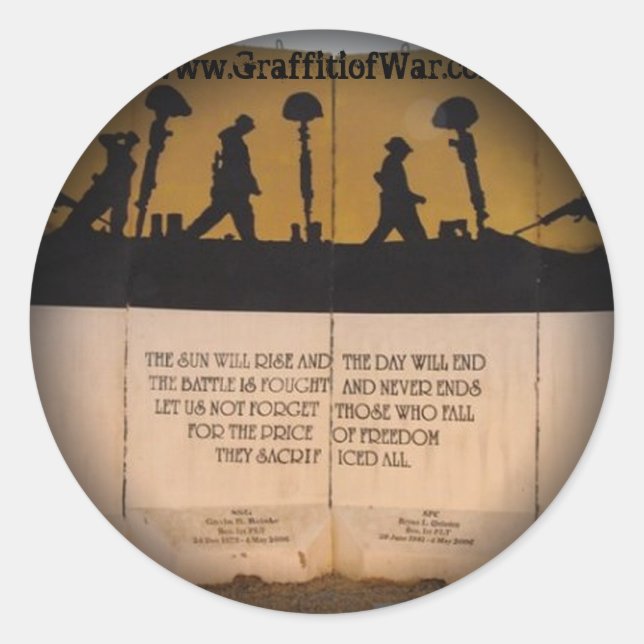 Memorial Fade to Black Round Stickers (Vorderseite)