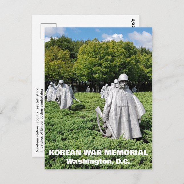 Memorial Fakten zu den Veteranen des Koreakrieges Postkarte (Vorne/Hinten)