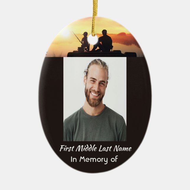 Memorial Father Son Fischerei Fischer Keramik Ornament (Vorne)