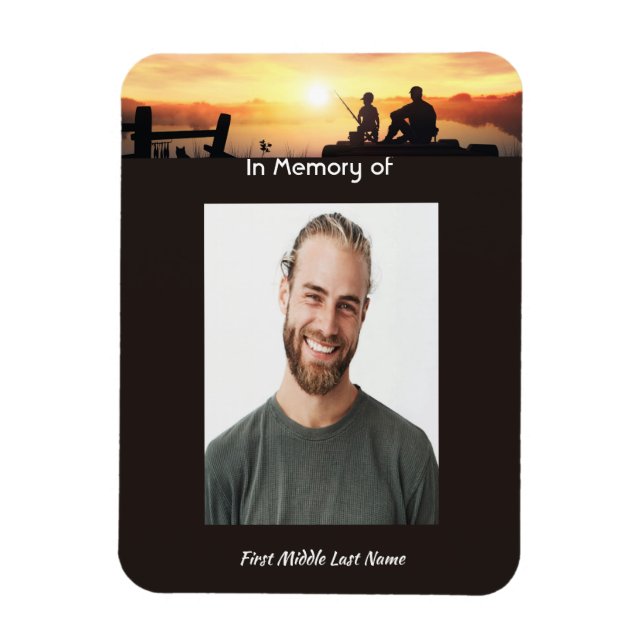 Memorial Father Son Fischerei Fischer Magnet (Vertikal)