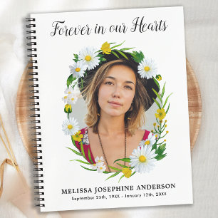 Memorial Floral Daisy Foto Beerdigung Gästebuch Notizbuch