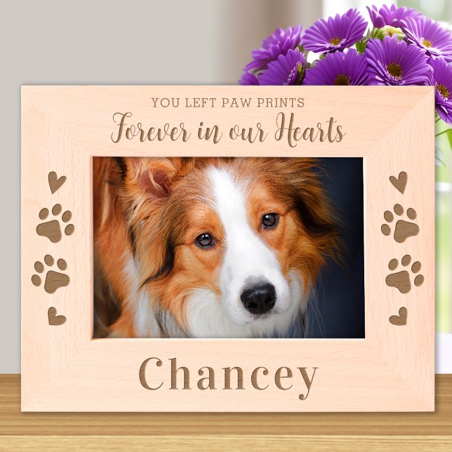 Memorial Forever Dog Cat Custom Wood Foto Geätzte Rahmen (Von Creator hochgeladen)