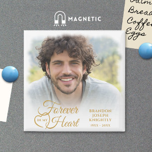 Memorial FOREVER IN MEINEM HERZEN Foto Gold Keepak Magnet