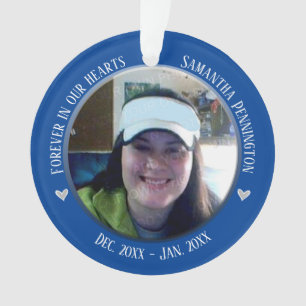 Memorial Forever in Our Hearts 2 Foto Ornament