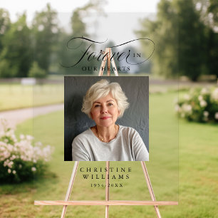 Memorial "Forever in our Hearts", Name, Foto Acrylschild