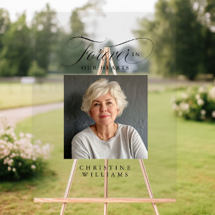 Memorial "Forever in our Hearts", Name, Foto Acrylschild