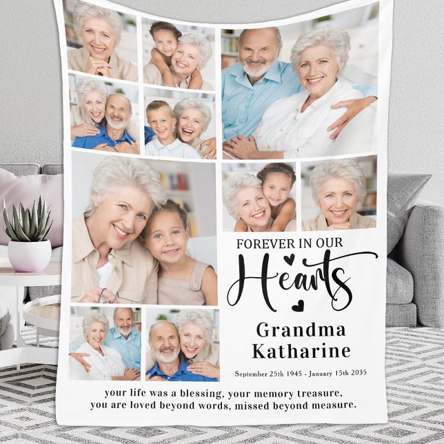 Memorial Forever in unserem Herz Custom 10 Foto Fleecedecke (Von Creator hochgeladen)