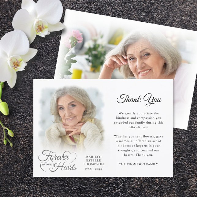 Memorial FOREVER IN UNSEREM HERZEN Foto Dankeskarte (Von Creator hochgeladen)