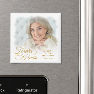 Memorial FOREVER IN UNSEREM HERZEN Foto Gold Magnet